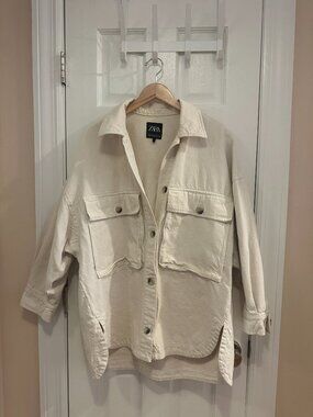 Zara Oversized Cream Chore Coat (Size M-L)